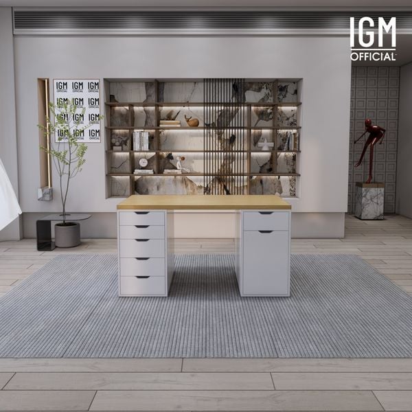 Bàn IKEA IGM 2 hộc tủ rộng 70cm 1 tủ 5 ngăn kéo - 1 tủ 1 ngăn kéo 1 cánh.