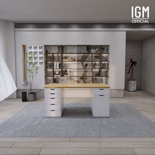 Bàn IKEA IGM 2 hộc tủ rộng 70cm 1 tủ 5 ngăn kéo - 1 tủ 1 ngăn kéo 1 cánh.