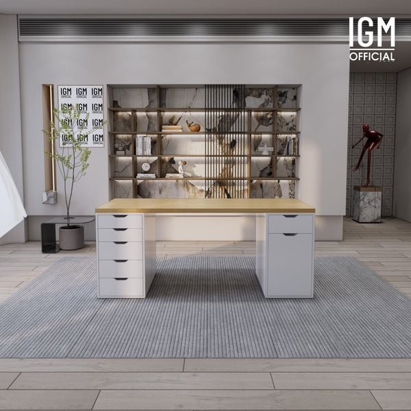 Bàn IKEA IGM 2 hộc tủ rộng 70cm 1 tủ 5 ngăn kéo - 1 tủ 1 ngăn kéo 1 cánh.