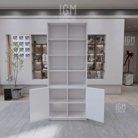 Kệ trưng bày IGM KTB 12 ô kèm cánh tủ, tăng không gian decor, thiết kế hiện đại.