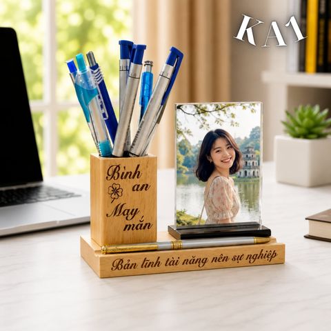  Kệ bút kèm khung ảnh decor bàn làm việc KA 