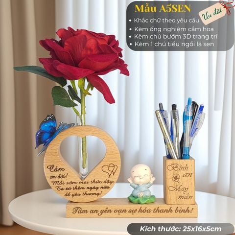  Kệ Bút kèm chú tiểu mẫu A5 