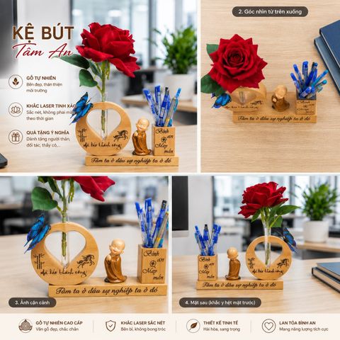 Kệ Bút kèm chú tiểu mẫu A5 