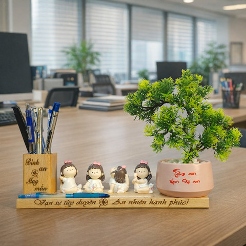  Kệ bút kèm chậu cây mẫu CAY7 