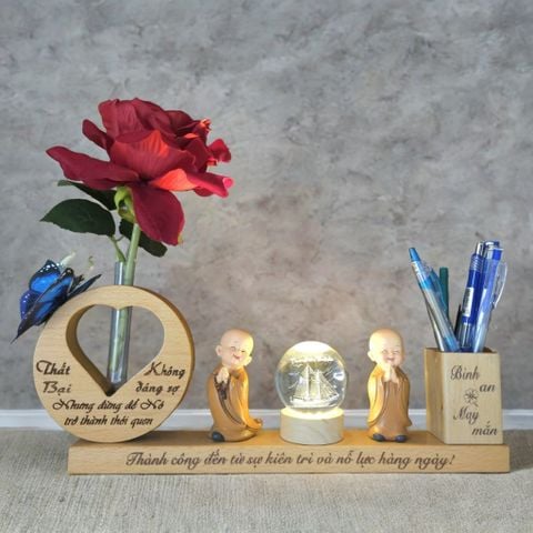  Kệ but kèm chú tiểu và cầu phale mẫu M3 