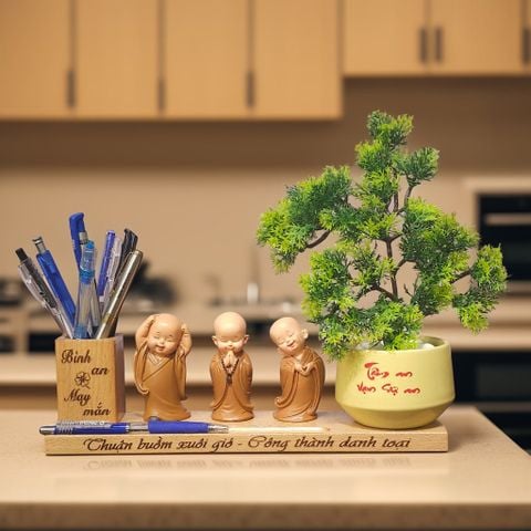  Kệ bút kèm chậu cây mẫu CAY3 