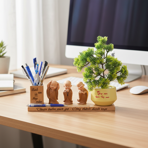  Kệ bút kèm chậu cây mẫu CAY3 