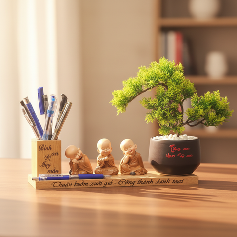  Kệ bút kèm chậu cây mẫu CAY5 