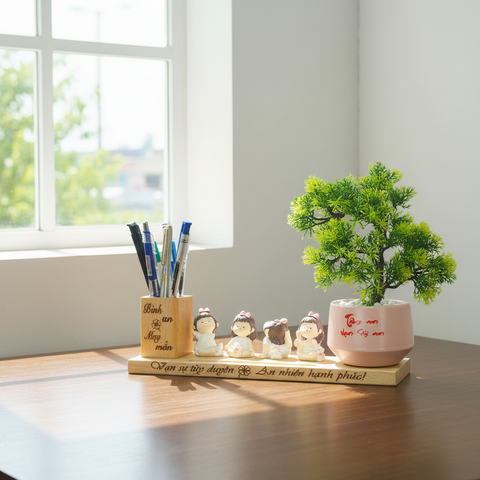 Kệ bút kèm chậu cây mẫu CAY7 