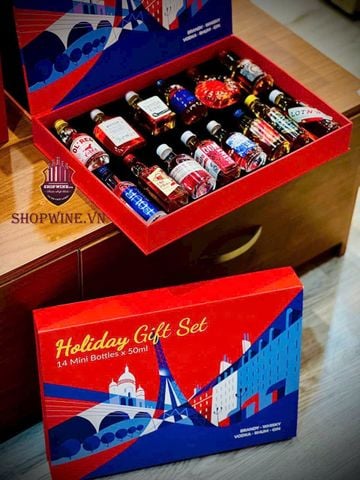  Set Rượu mini Brandy – Whisky – Vodka – Rum – Gin (Holiday Gift Set ) 