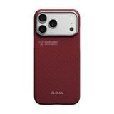 Ốp PITAKA Harvard Crimson Bản Hở Viền Có Nút Control – Siêu Phẩm Từ Sợi Aramid Dệt cho iPhone 16 Pro Max | 17 Pro | 17 Pro Max 