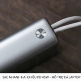  Pin Dự Phòng 20000mAh Wiwu Power Plus Wi-P092 Sẵn Cáp Sạc Nhanh PD 22,5W USB-C iPhone 