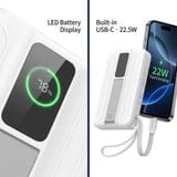  Pin Dự Phòng Không Dây WiWU Mag Pro LP005FX 10.000mAh | Sạc Từ Tính 15W | Cáp Type-C Tích Hợp | PD 22.5W | Màn Hình LED 