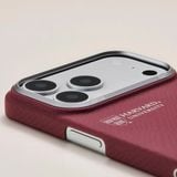  Ốp PITAKA Harvard Crimson Bản Hở Viền Có Nút Control – Siêu Phẩm Từ Sợi Aramid Dệt cho iPhone 16 Pro Max | 17 Pro | 17 Pro Max 