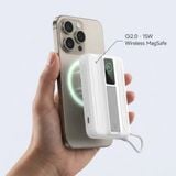  Pin Dự Phòng Không Dây WiWU Mag Pro LP005FX 10.000mAh | Sạc Từ Tính 15W | Cáp Type-C Tích Hợp | PD 22.5W | Màn Hình LED 