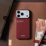  Ốp PITAKA Harvard Crimson Bản Hở Viền Có Nút Control – Siêu Phẩm Từ Sợi Aramid Dệt cho iPhone 16 Pro Max | 17 Pro | 17 Pro Max 
