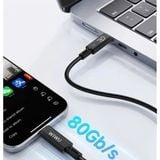  Cáp Thunderbolt 5 WiWU C102 Sạc Nhanh 240W Truyền Dữ Liệu 120Gbps Xuất Màn Hình 8K 16K Dài 1.8m 