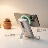 Pin Dự Phòng Không Dây WiWU Mag Pro LP005FX 10.000mAh | Sạc Từ Tính 15W | Cáp Type-C Tích Hợp | PD 22.5W | Màn Hình LED 
