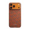  Ốp PITAKA Monogram Orange Blue Bản Hở Viền Có Nút Control – Siêu Phẩm Từ Sợi Aramid Dệt cho iPhone 17 Pro Max 