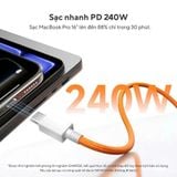  Cáp Dù Sạc Nhanh SHARGE 240W Chip E-Marker Truyền Dữ Liệu Dài 1.5m Chính Hãng 