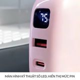  Pin Dự Phòng Wiwu Sugar Plus 20.000 mAh Tích Hợp Sẵn Cáp USB-C iPhone Màn Hình LED Hỗ Trợ Sạc Nhanh PD/QC 22.5W Chính Hãng 
