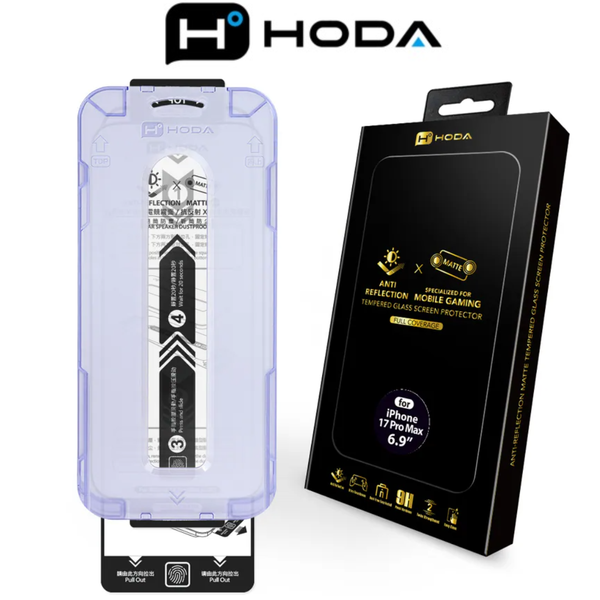  Cường Lực HODA 2in1 Chống Vân Tay & Chống Chói 2.5D Có Khung Trợ Dán cho iPhone 17 Pro| 17 Pro Max 