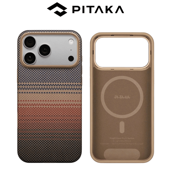  Ốp PITAKA Aramid Ultraguard Sunset  Bản Full Viền – Siêu Phẩm Từ Sợi Aramid Dệt cho iPhone 17 Pro | 17 Pro Max 