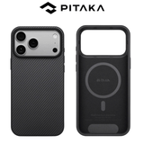  Ốp PITAKA Aramid Ultraguard Black  Bản Full Viền – Siêu Phẩm Từ Sợi Aramid Dệt cho iPhone 17 Pro | 17 Pro Max 