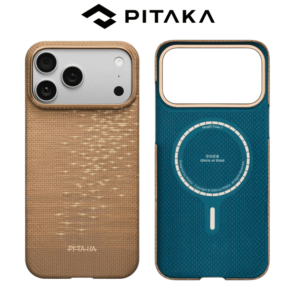  Ốp PITAKA  Golden Glint Hở Viền Có Nút Control – Siêu Phẩm Từ Sợi Aramid Dệt cho iPhone 17 Air | 17 Pro | 17 Pro Max 