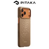  Ốp PITAKA  Golden Glint Hở Viền Có Nút Control – Siêu Phẩm Từ Sợi Aramid Dệt cho iPhone 16 Pro Max | 17 Air | 17 Pro | 17 Pro Max 
