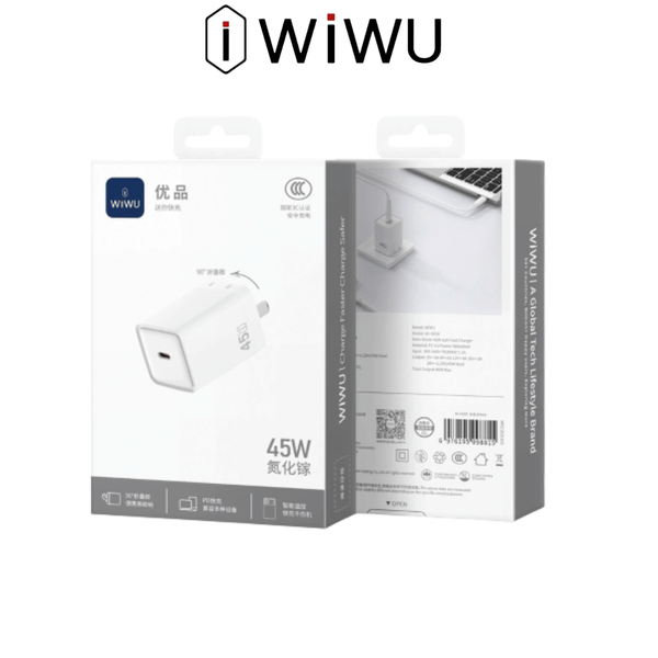  Củ Sạc Nhanh WiWU Essen 45W Wi G036 Chân Gập Tiện Lợi Chính Hãng cho iP 