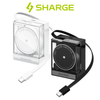  Bộ Sạc Nhanh SHARGE PD 2.0 65W GAN | Tích Hợp Dây Type-C Cáp Thu Gọn Độ Dài 70cm | Thiết Kế Trong Suốt Chính Hãng 
