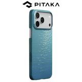  Ốp PITAKA  Lucid Blue Hở Viền Có Nút Control – Siêu Phẩm Từ Sợi Aramid Dệt cho iPhone 17 Air | 17 Pro | 17 Pro Max 