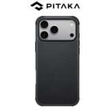  Ốp Lưng Pitaka Black ProGuard Case Bản Full Viền Có Nút Control – Siêu Phẩm Từ Sợi Aramid Dệt cho iP 17 Pro Max| 17 Pro 