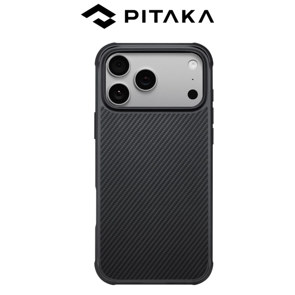  Ốp Lưng Pitaka Black ProGuard Case Bản Full Viền Có Nút Control – Siêu Phẩm Từ Sợi Aramid Dệt cho iP 17 Pro Max| 17 Pro 