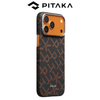  Ốp PITAKA Monogram Orange Black Bản Hở Viền Có Nút Control – Siêu Phẩm Từ Sợi Aramid Dệt cho iPhone 17 Pro Max 