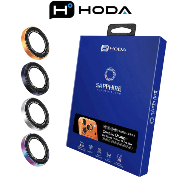 Lens Hoda Sapphire Monocular Bảo Vệ Camera Chống Trầy Xước Có Khung Trợ Dán Chính Hãng cho iPhone 17 Pro | 17 Pro Max 