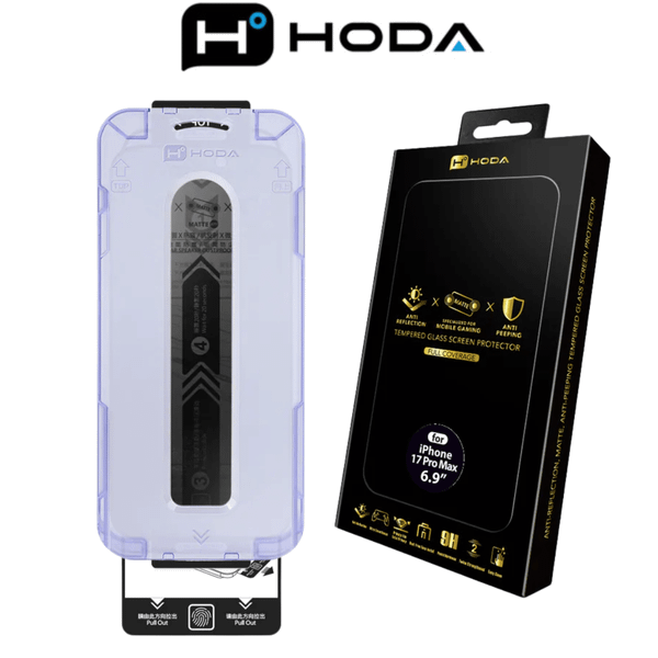  Cường Lực Hoda 3in1 Chống Vân Tay xChống Nhìn Trộm x Chống Chói 2.5D Có Khung Chính Hãng cho iPhone 17 Pro| 17 Pro Max 
