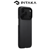  Ốp Lưng PITAKA Ultra-Slim 600D Black/Grey (Twill) (with PitaTap™)  cho iPhone 