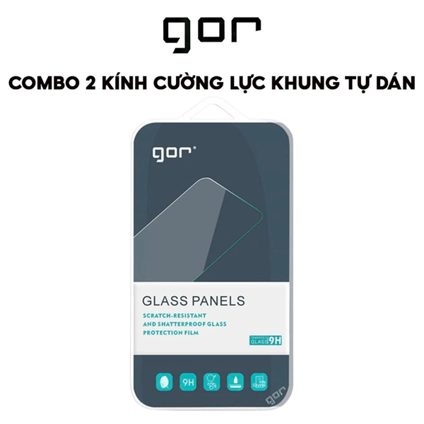 [2 Kính]  Cường Lực GOR Không Viền Đen Trong Suốt 2.5D Chính Hãng Cho iPhone 15 Pro|15 Promax| 16 Pro|16 ProMax|16 Plus| 