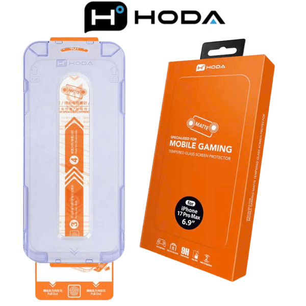  Cường Lực HODA Chống Vân Tay Màn Hình Nhám Có Khung Trợ Dán 2.5D Cao Cấp Chính Hãng cho iPhone 