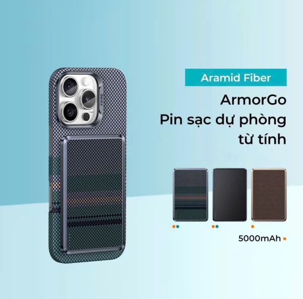  Pin Sạc Dự Phòng Benks ArmorGo 5.000mAh - 10.000mAh Sợi Aramid Aurora| Đen| Nâu Cao Cấp Chính Hãng cho iPhone 