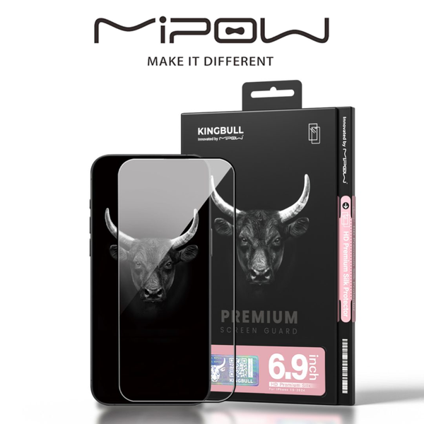  Cường Lực MiPow Kingbull HD Premium SILK Trong Suốt 2.5D/ 3D Cao Cấp Chính Hãng cho iPhone 16 Pro Max| 16 Pro| 15 Pro Max| 15 Pro 