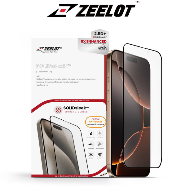  Cường Lực ZEELOT SOLIDseek Chống Vân Tay 2.5D Cao Cấp Chính Hãng cho iPhone 16 Pro Max| 16 Pro 