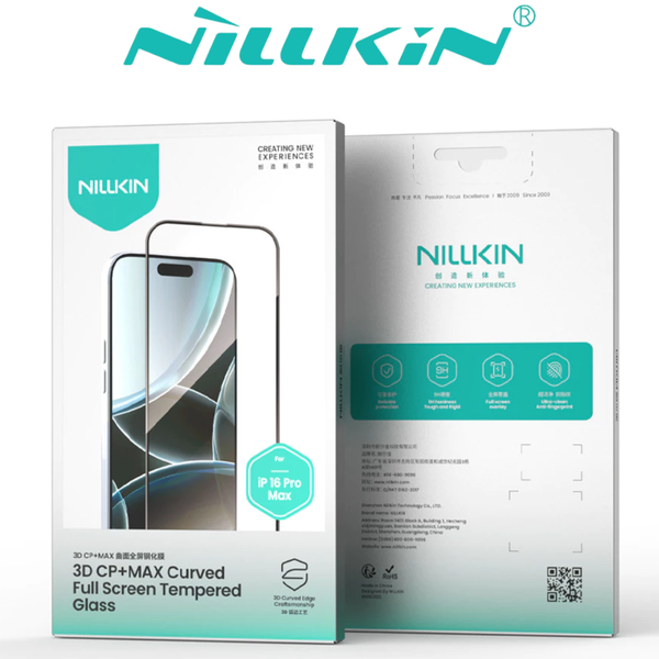  Cường lực NILLKIN 3D + Max Trong Suốt Không Lẹm Viền Cao Cấp Chính Hãng cho iP 16 Pro Max| 16 Pro 