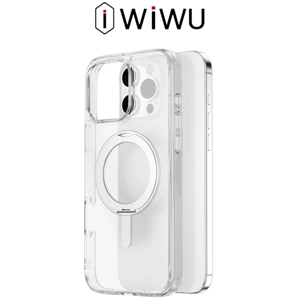  Ốp Lưng WIWU Trong Suốt Viền Dẻo Chống Sốc Kiêm Giá Đỡ Hỗ Trợ Sạc Không Dây Cao Cấp Chính Hãng cho iPhone 16 Pro Max| 16 Pro 