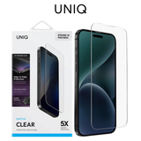  Cường Lực UNIQ OPTIX CLEAR Trong Suốt Không Viền Đen Có Khung Trợ Dán Cao Cấp Chính Hãng cho iPhone 16 Pro | 16 Pro Max| 17 Pro| 17 Pro Max 