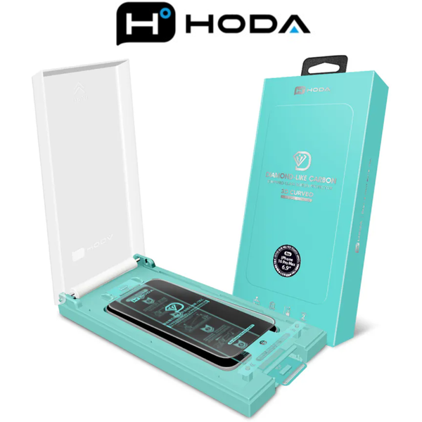  Cường Lực Hoda 3D Trong Suốt Kim Cương Carbon Chống Trầy Xước Không Lẹm Viền Có Khung Trợ Dán cho iPhone 17|16 Series 