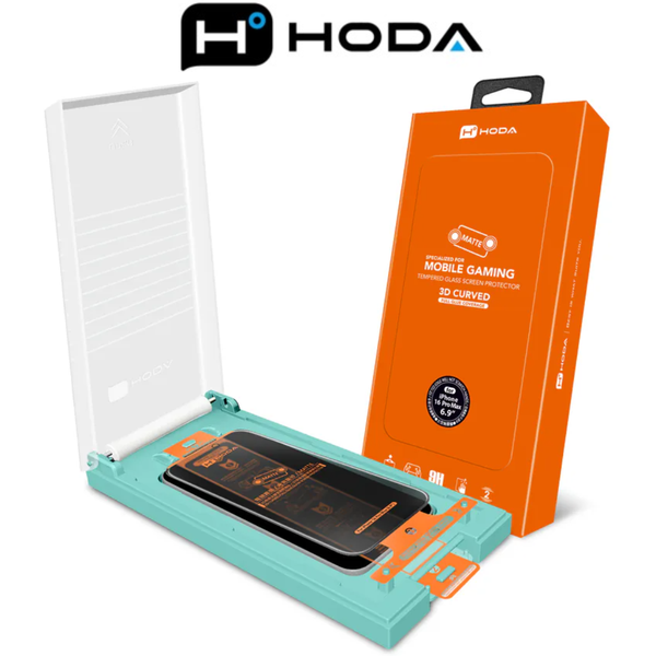  Cường Lực Hoda 3D Nhám Chống Vân Tay Không Lẹm Viền Có Khung Trợ Dán Chính Hãng cho iPhone 16 Pro| 16 Pro Max 