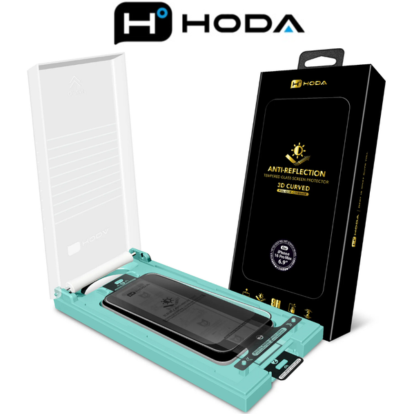  Cường Lực Hoda 3D Chống Chói Không Lẹm Viền Có Khung Trợ Dán Chính Hãng cho iPhone 17|16|15 Series 